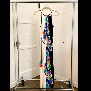 Amanda Uprichard Multicolor Floral Print Maxi Dress